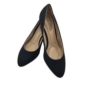 Abella Women Black Galaxy Comfort Pumps Shoes 10M Fabric Upper Office Work Heels